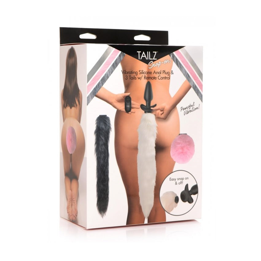 TAILZ | Snap-On Vibrating Silicone Anal Plug & 3 Tails With Remote Control