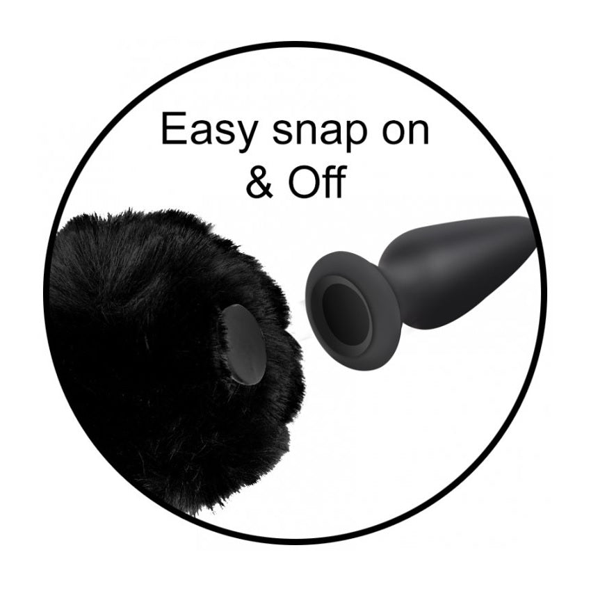 Tail Butt Plugs TAILZ | Interchangeable Bunny Tail - Black    | Awaken My Sexuality