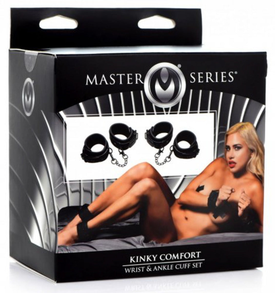 Bondage & Restraints Master Series | Kinky Comfort Wrist & Ankle Cuff Set - Black    | Awaken My Sexuality