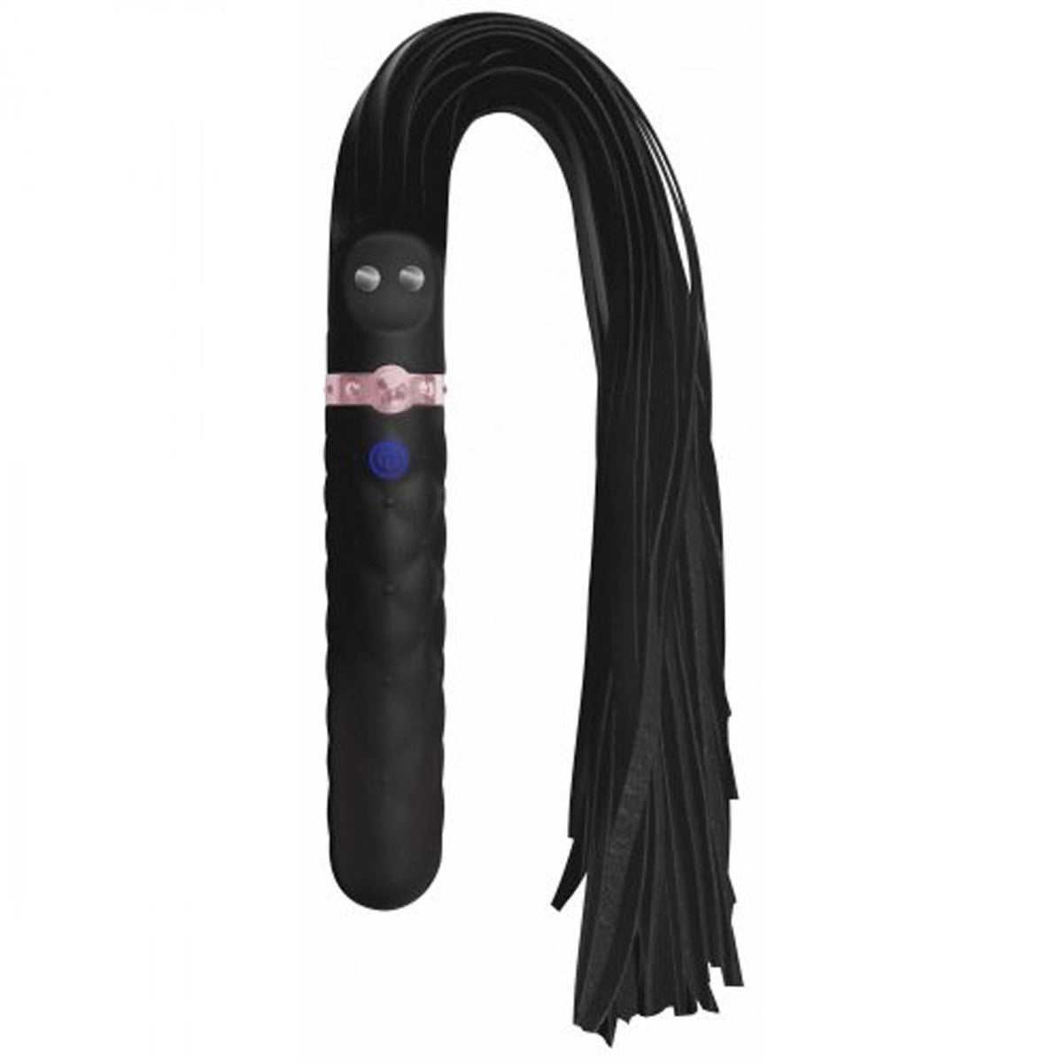 Floggers Master Series | Vibra-Lasher 9X Black Vibrating Silicone Dildo Flogger - Black    | Awaken My Sexuality