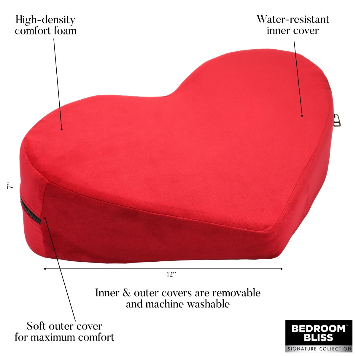 Sex Swings Machines & Furniture Bedroom Bliss | Heart-Shaped Love Pillow Red    | Awaken My Sexuality