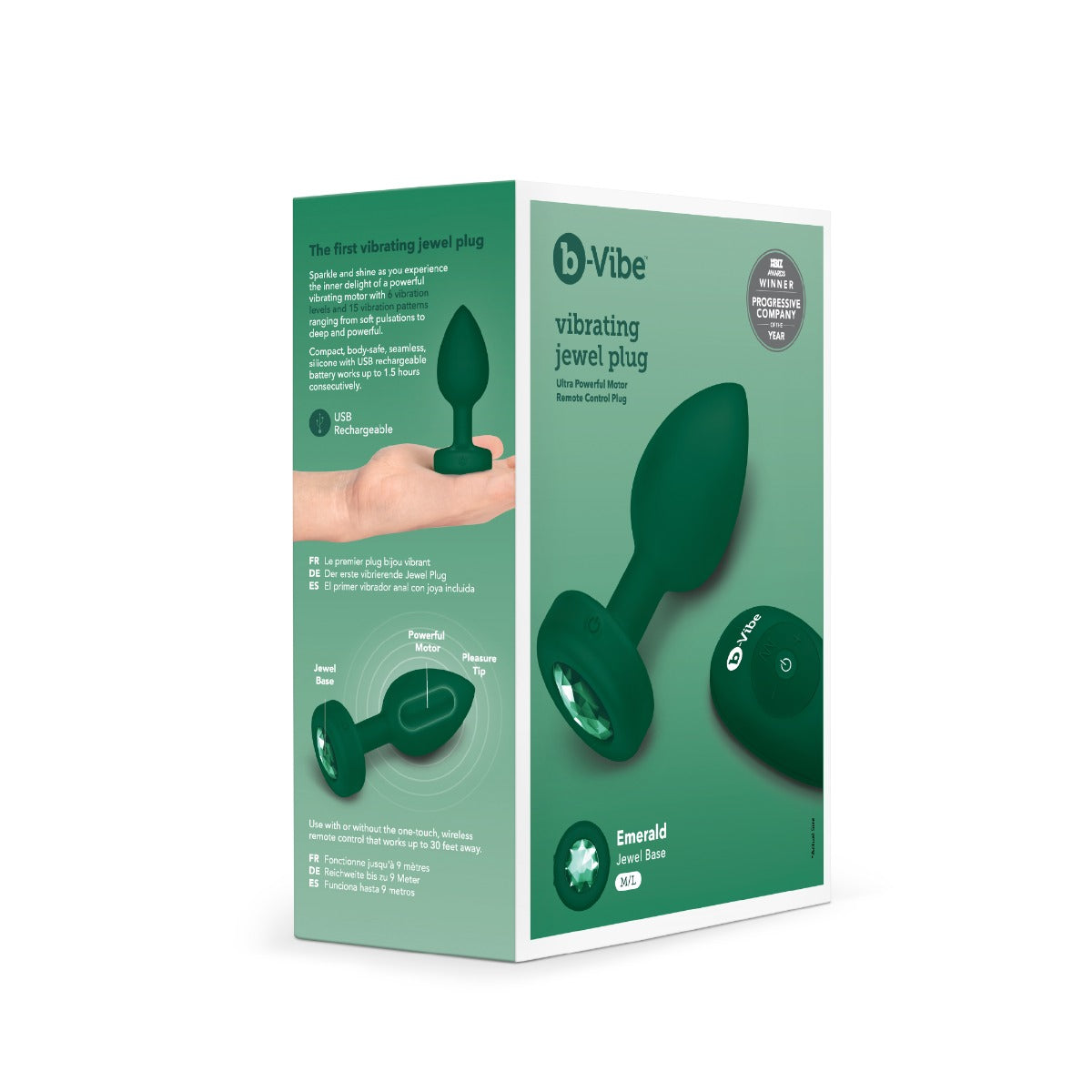 Vibrating Butt Plugs b Vibe | Heart Shaped Remote Controlled Plug - Green M/L    | Awaken My Sexuality