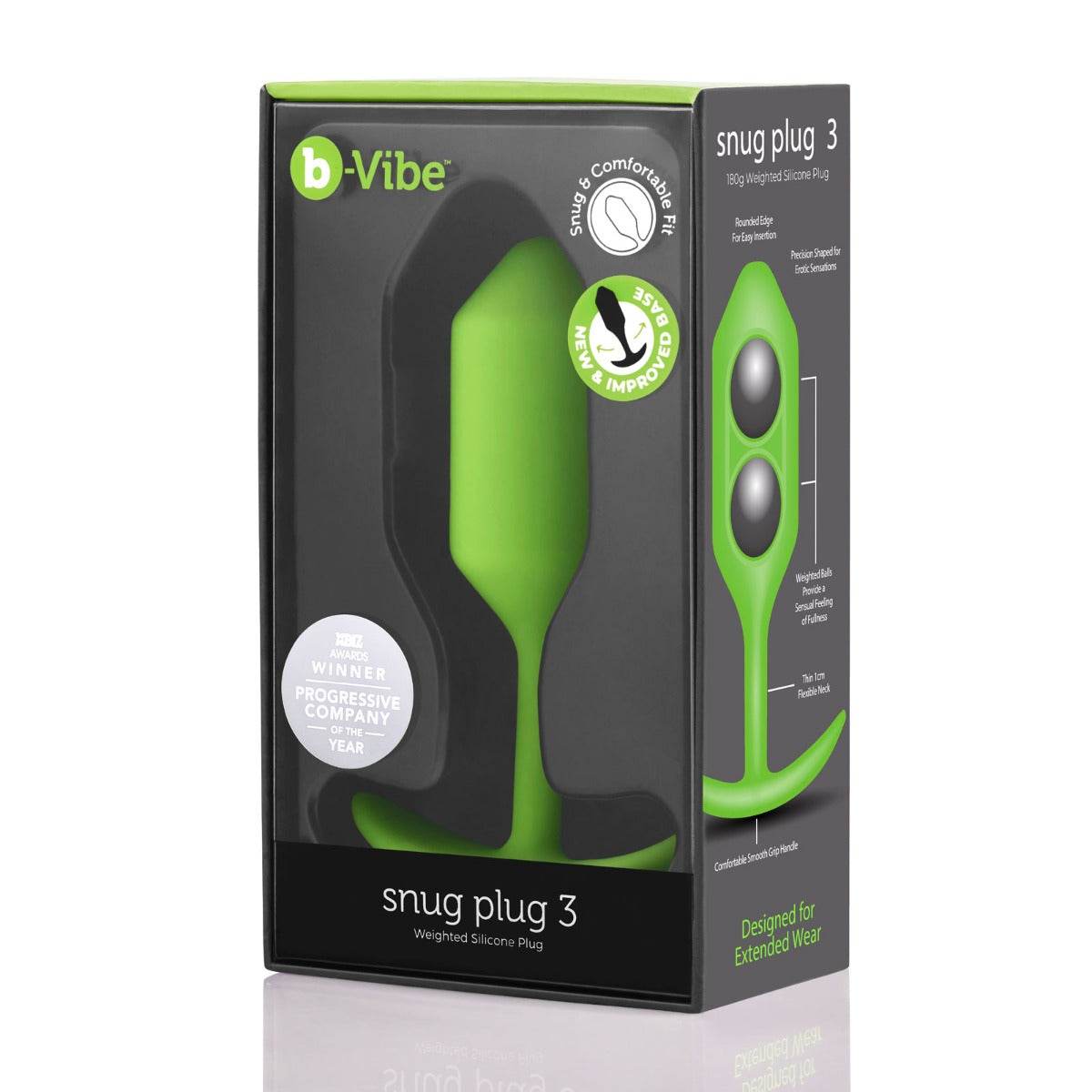  B-Vibe Snug Plug 3 Butt Plug Lime Green    | Awaken My Sexuality