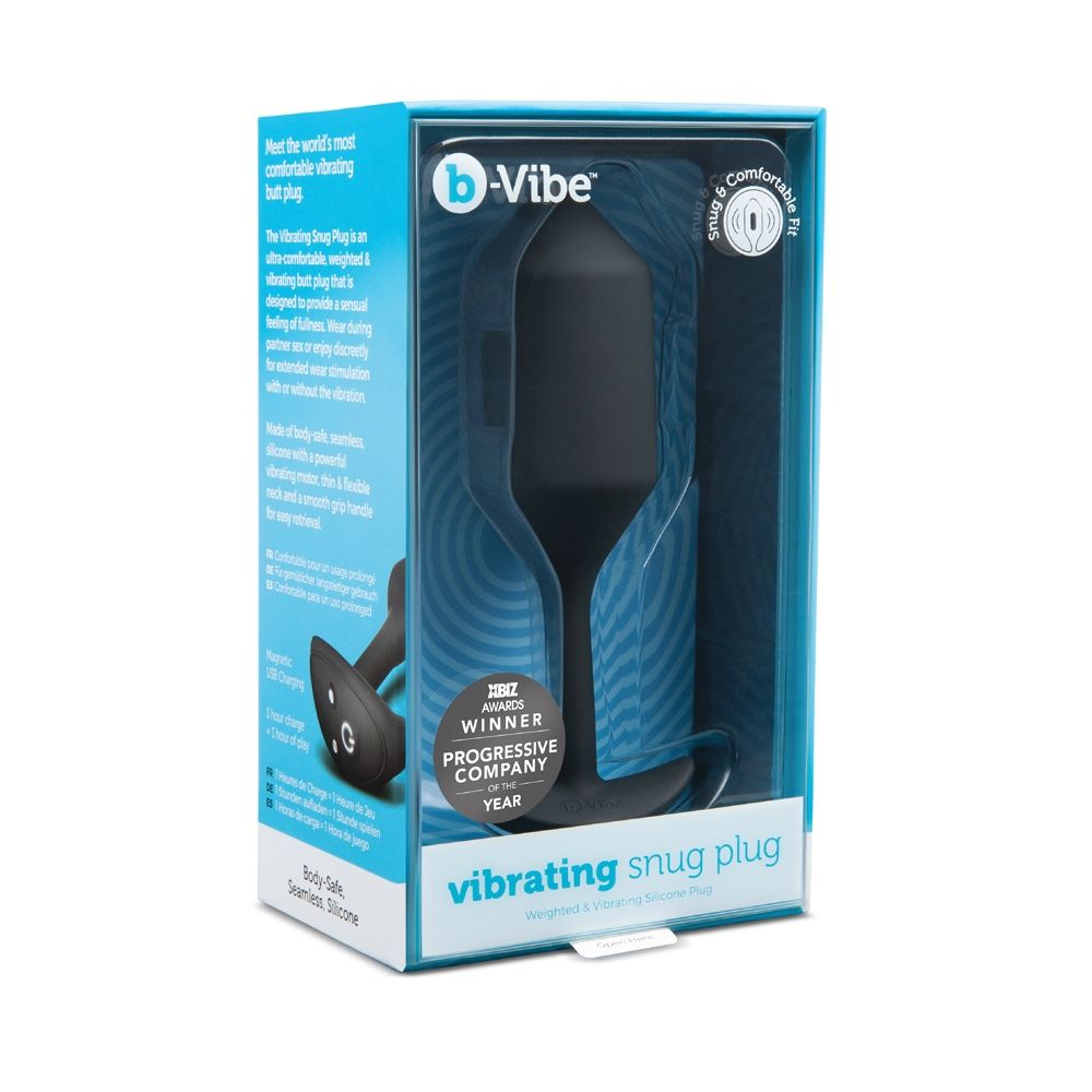 b-Vibe | Weighted & Vibrating Snug Plug 4 (X large) - Black