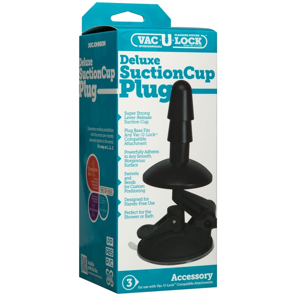 Doc Johnson Vac-U-Lock Deluxe Suction Cup Plug Accessory Black