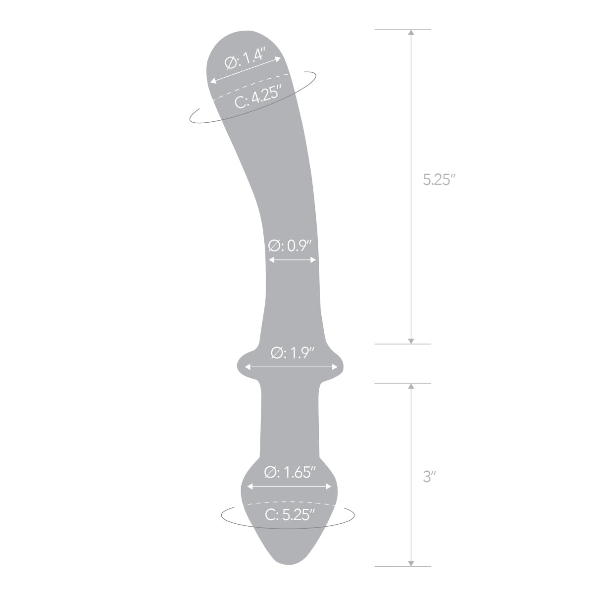 Glas 9inch Classic Curved | Dual Ended Dildo