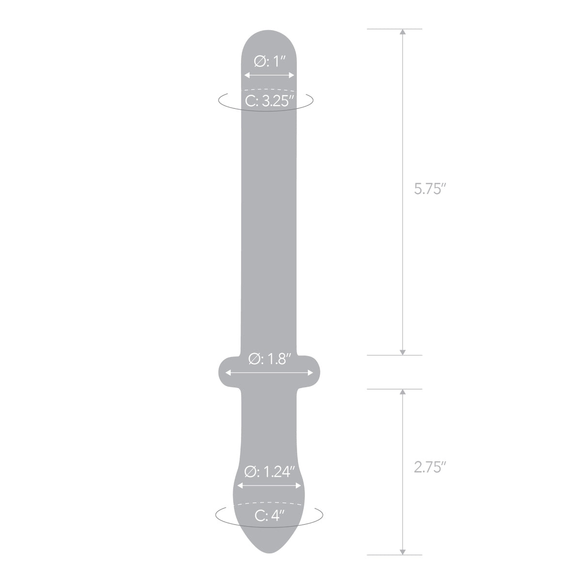 Glass Dildo Glas 9.25 inch Classic Smooth | Dual Ended Dildo    | Awaken My Sexuality