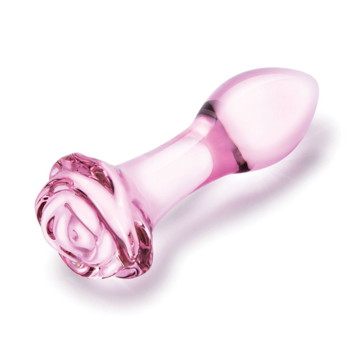 Glas | 3PC Glass Rosebud Butt Plug Set - Pink