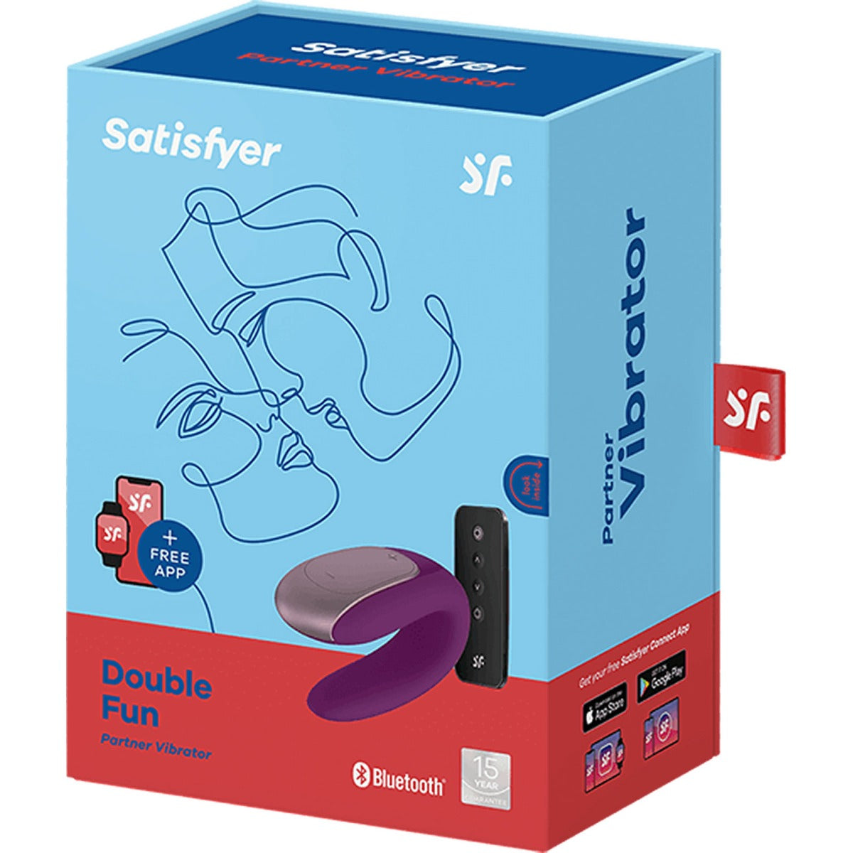 Satisfyer Double Fun Partner Vibrator | Violet