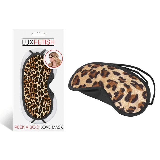 Blindfolds LUX FETISH | Peek-A-Boo Love Mask- Leopard Print    | Awaken My Sexuality