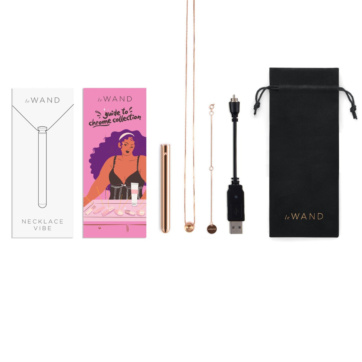  Le Wand | Necklace Rechargeable Vibe in Rose Gold    | Awaken My Sexuality