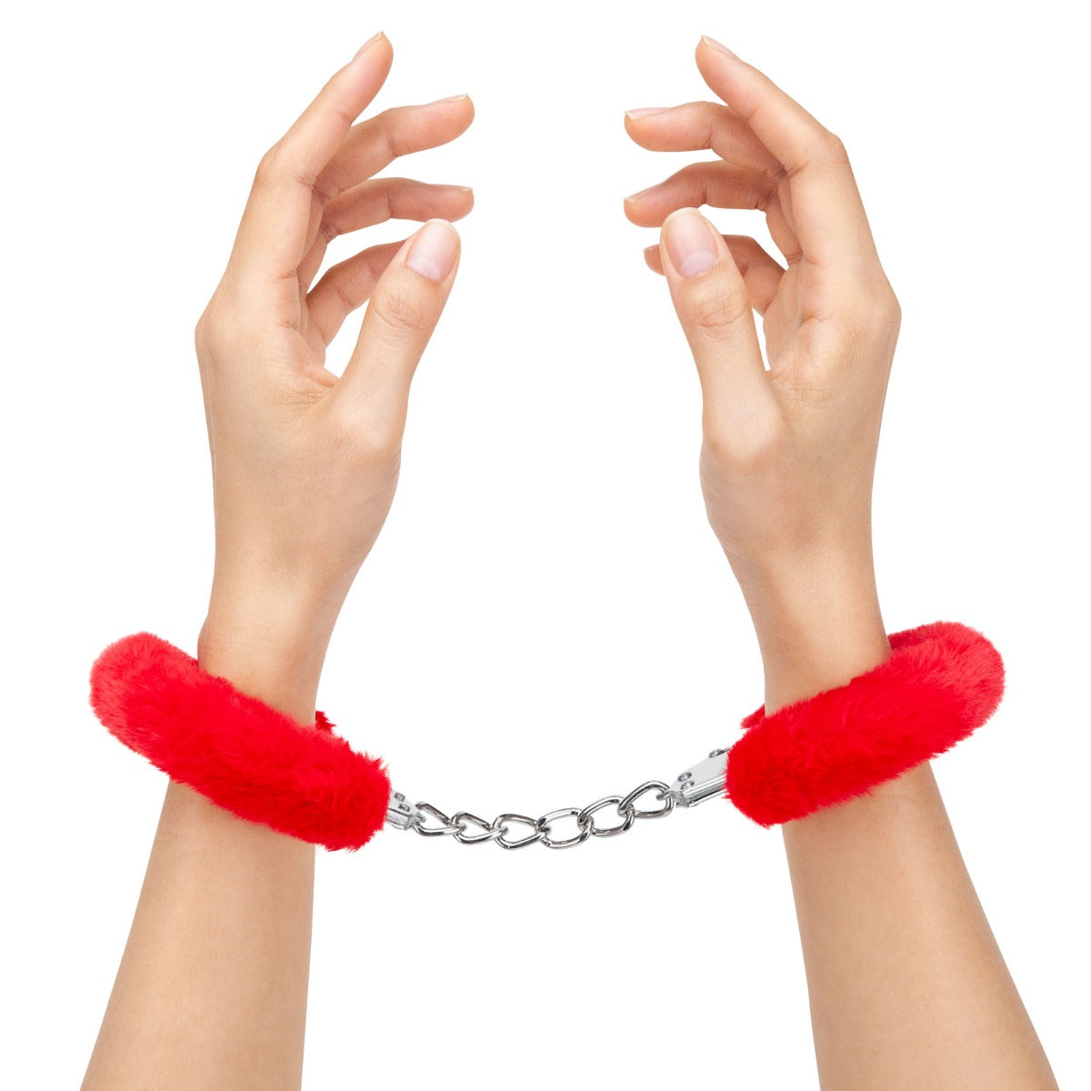 Handcuffs Me You Us | Furry Handcuffs Soft Faux Feather - Red    | Awaken My Sexuality