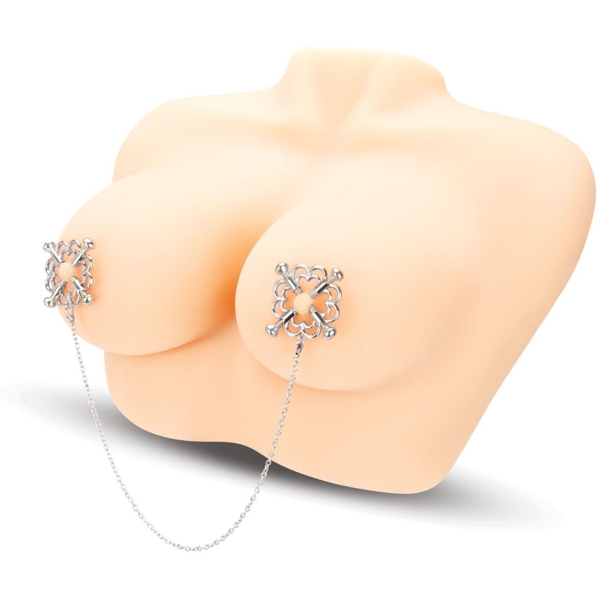 Nipple Play Me You Us | Flower Design Nipple Chain - Silver    | Awaken My Sexuality