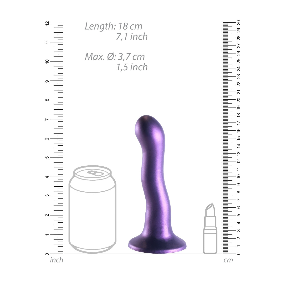  Ouch Ultra Soft Silicone Curvy G Spot Dildo 7inch Metallic Purple    | Awaken My Sexuality