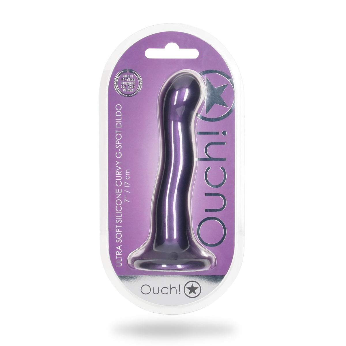  Ouch Ultra Soft Silicone Curvy G Spot Dildo 7inch Metallic Purple    | Awaken My Sexuality