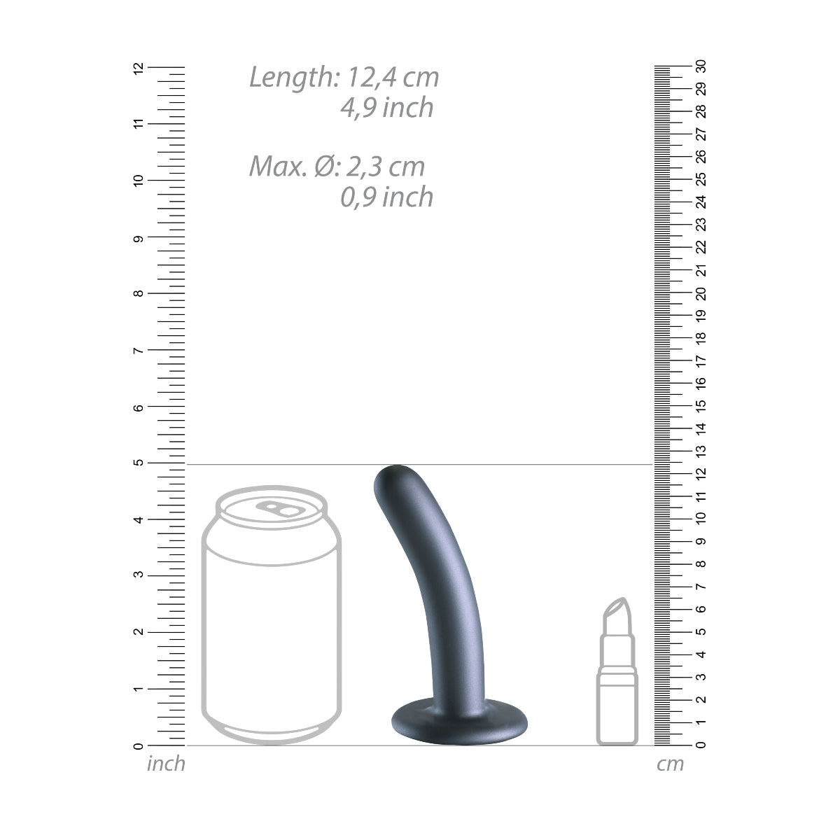  Ouch Smooth Silicone G Spot Dildo 5inch Metallic Grey    | Awaken My Sexuality