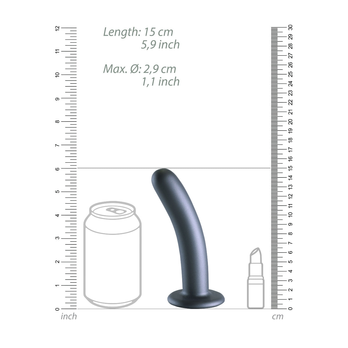  Ouch Smooth Silicone G Spot Dildo 6inch Metallic Grey    | Awaken My Sexuality