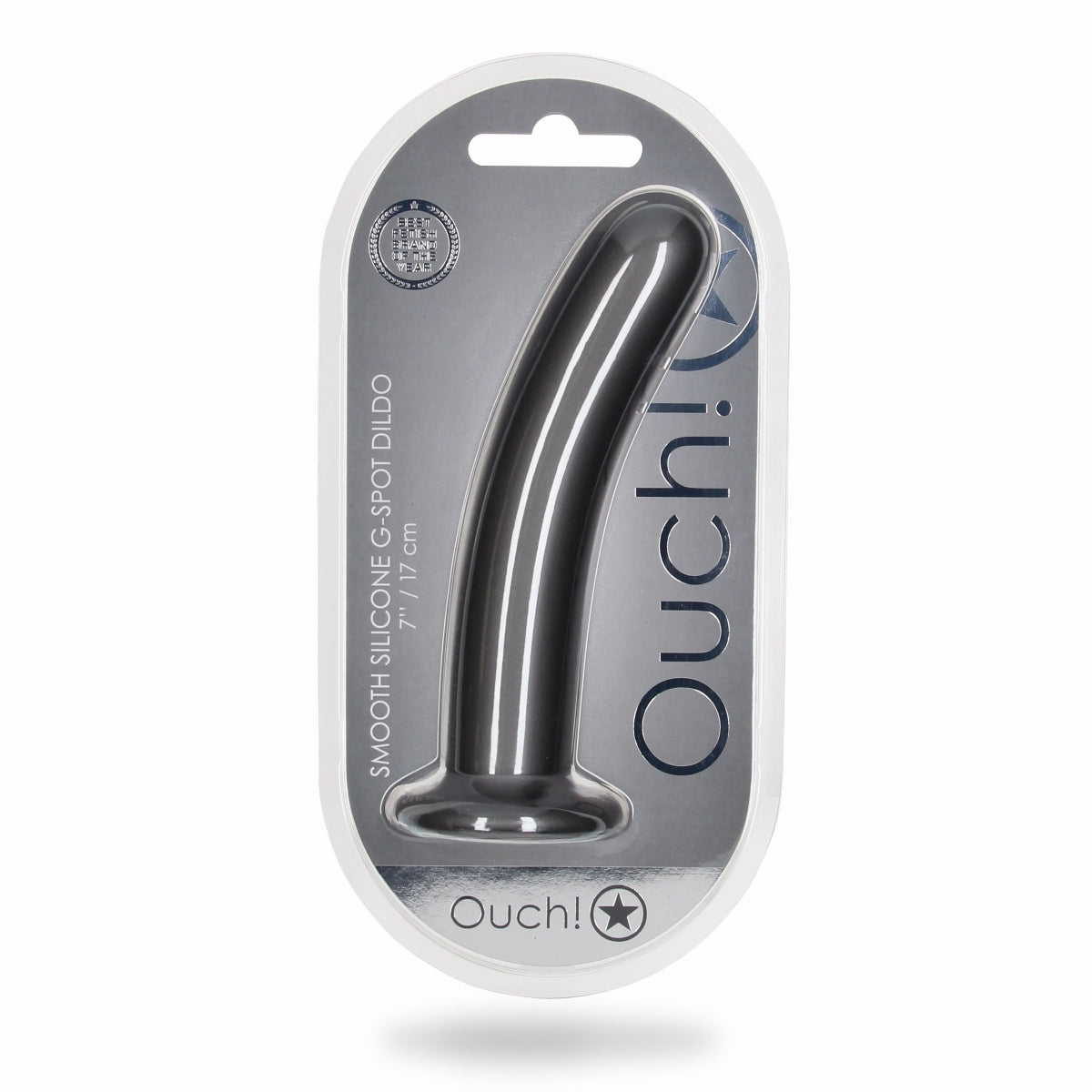  Ouch Smooth Silicone G Spot Dildo 7inch Metallic Grey    | Awaken My Sexuality