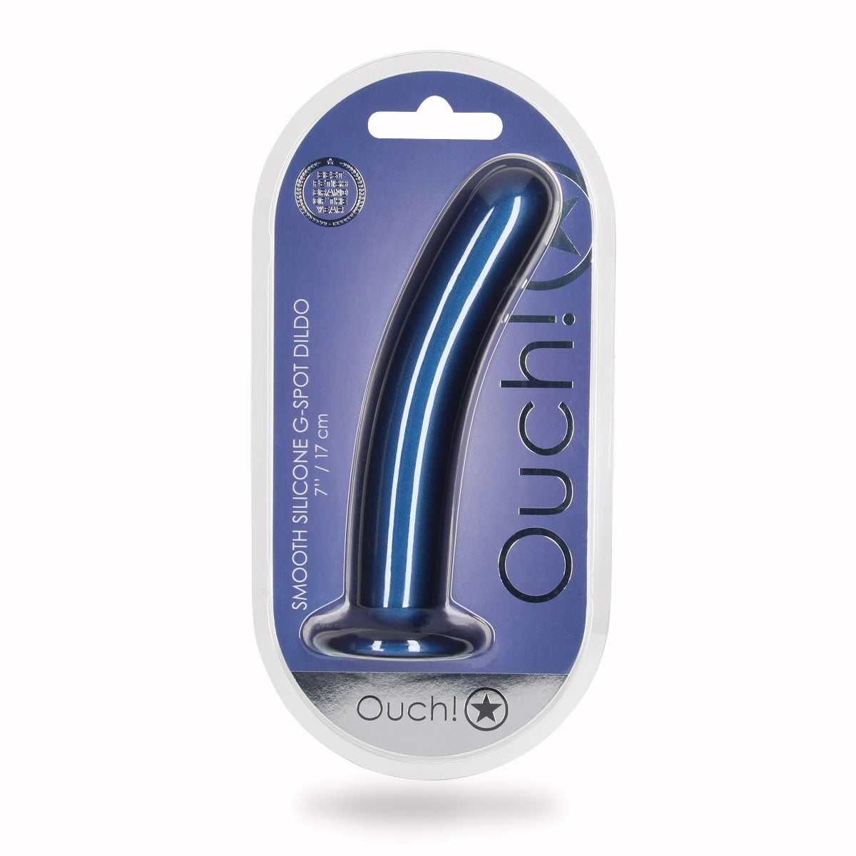  Ouch Smooth Silicone G Spot Dildo 7inch Metallic Blue    | Awaken My Sexuality