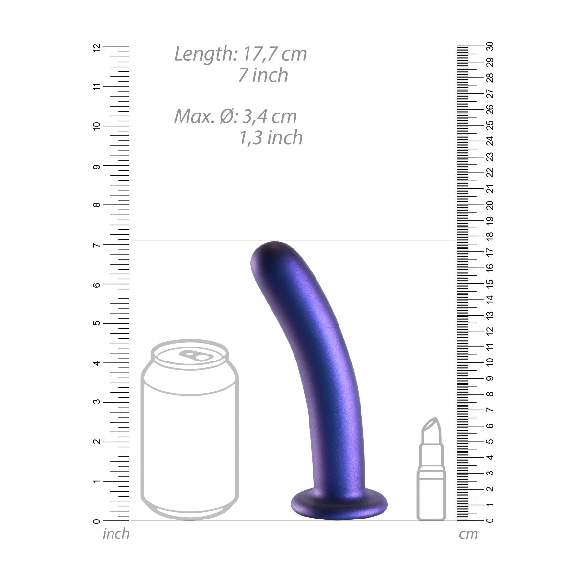  Ouch Smooth Silicone G Spot Dildo 7inch Metallic Blue    | Awaken My Sexuality