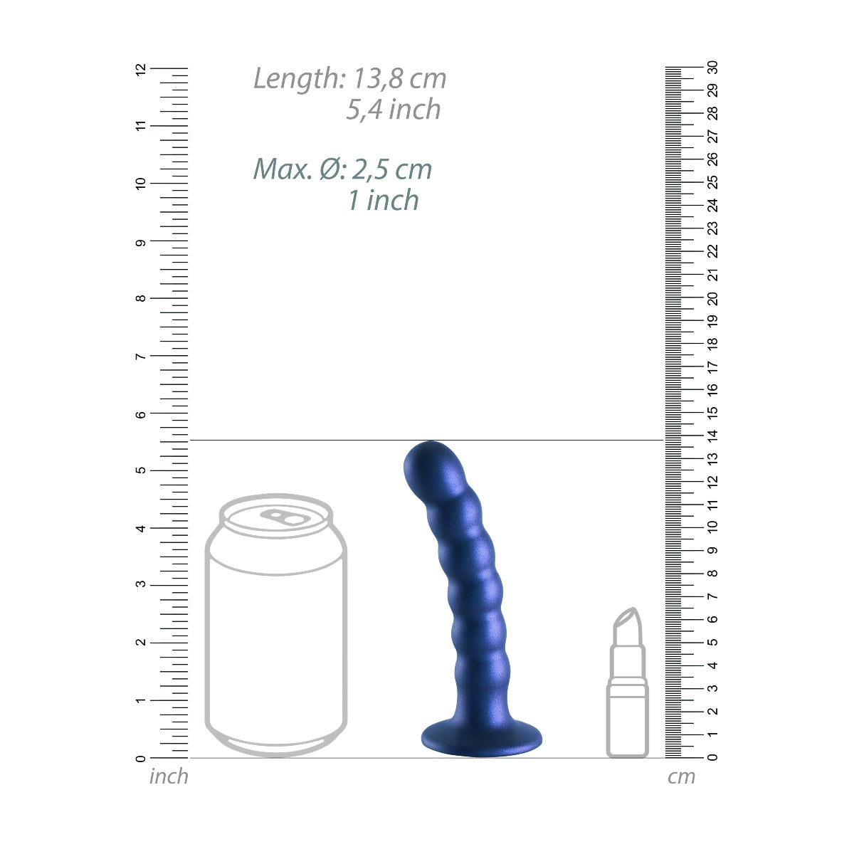 Suction Base Dildos Ouch | Beaded Silicone G Spot Dildo 5inch Metallic Blue    | Awaken My Sexuality