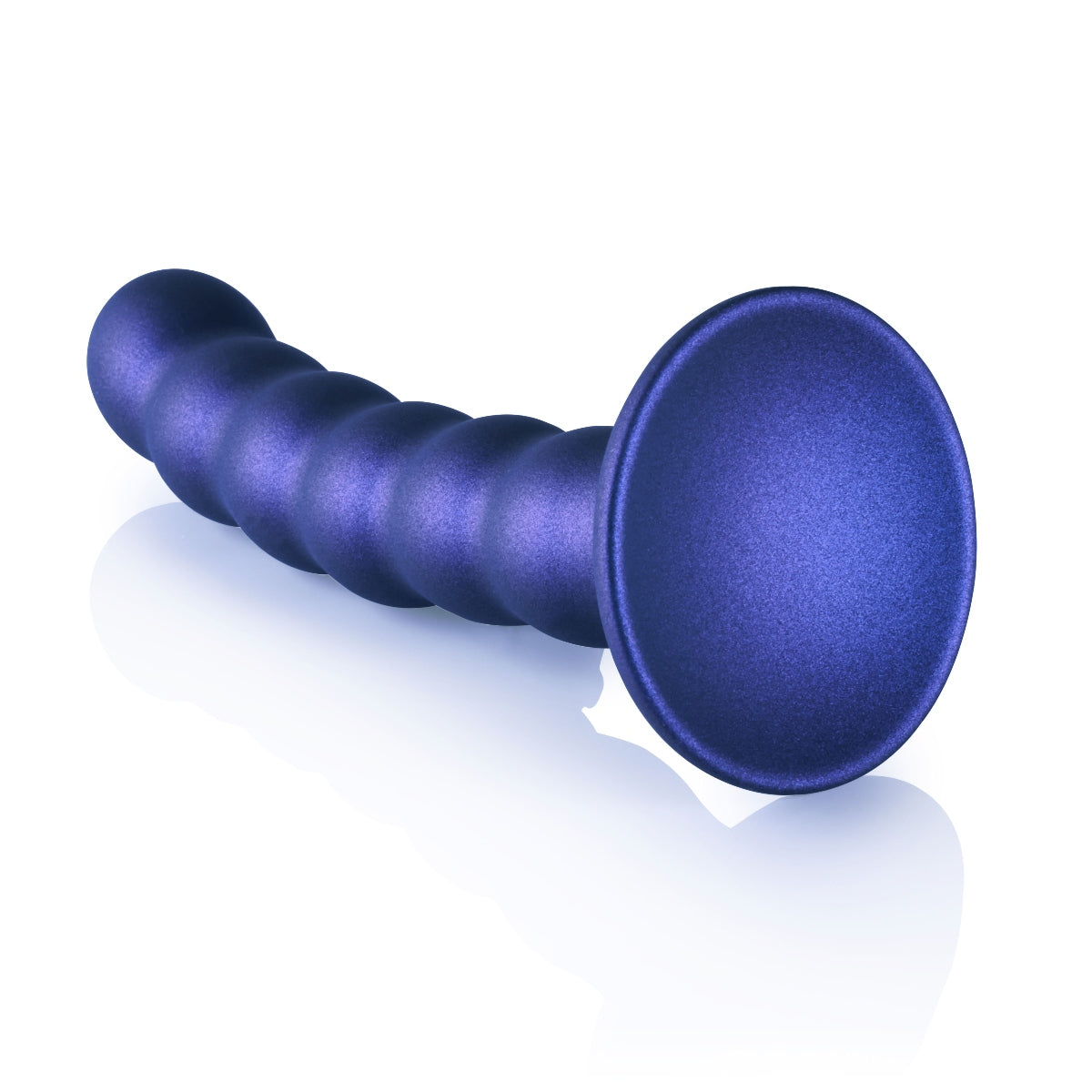 Suction Base Dildos Ouch | Beaded Silicone G Spot Dildo 5inch Metallic Blue    | Awaken My Sexuality