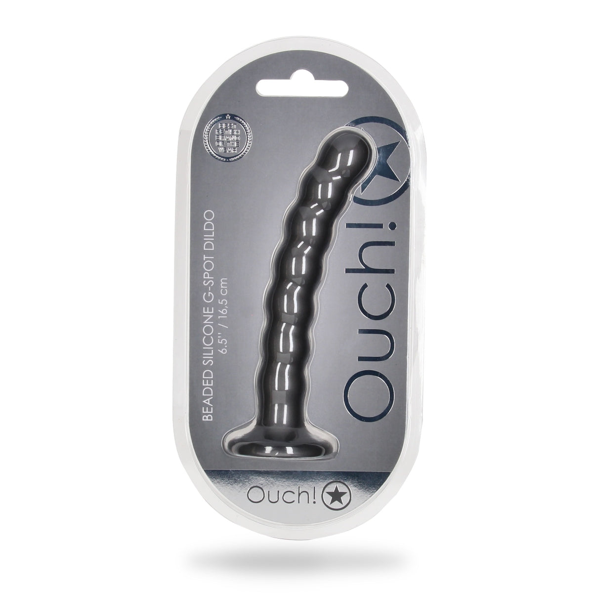  Ouch Beaded Silicone G Spot Dildo 6 5inch Metallic Grey    | Awaken My Sexuality