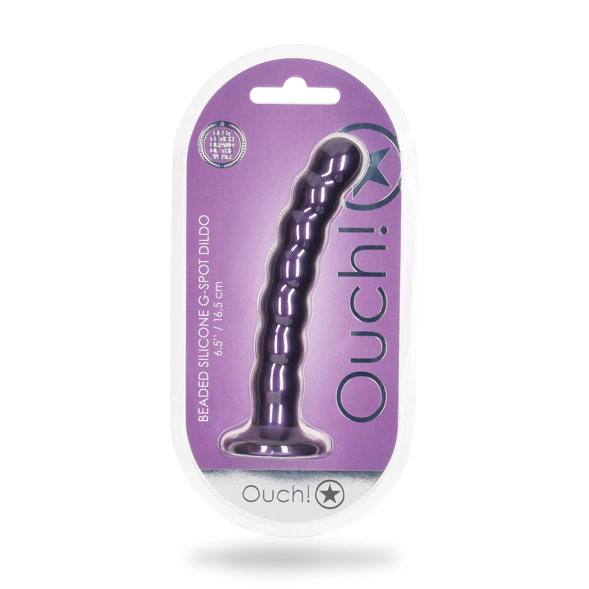 Ouch | Beaded Silicone G-Spot Dildo - 6.5 Inch Purple