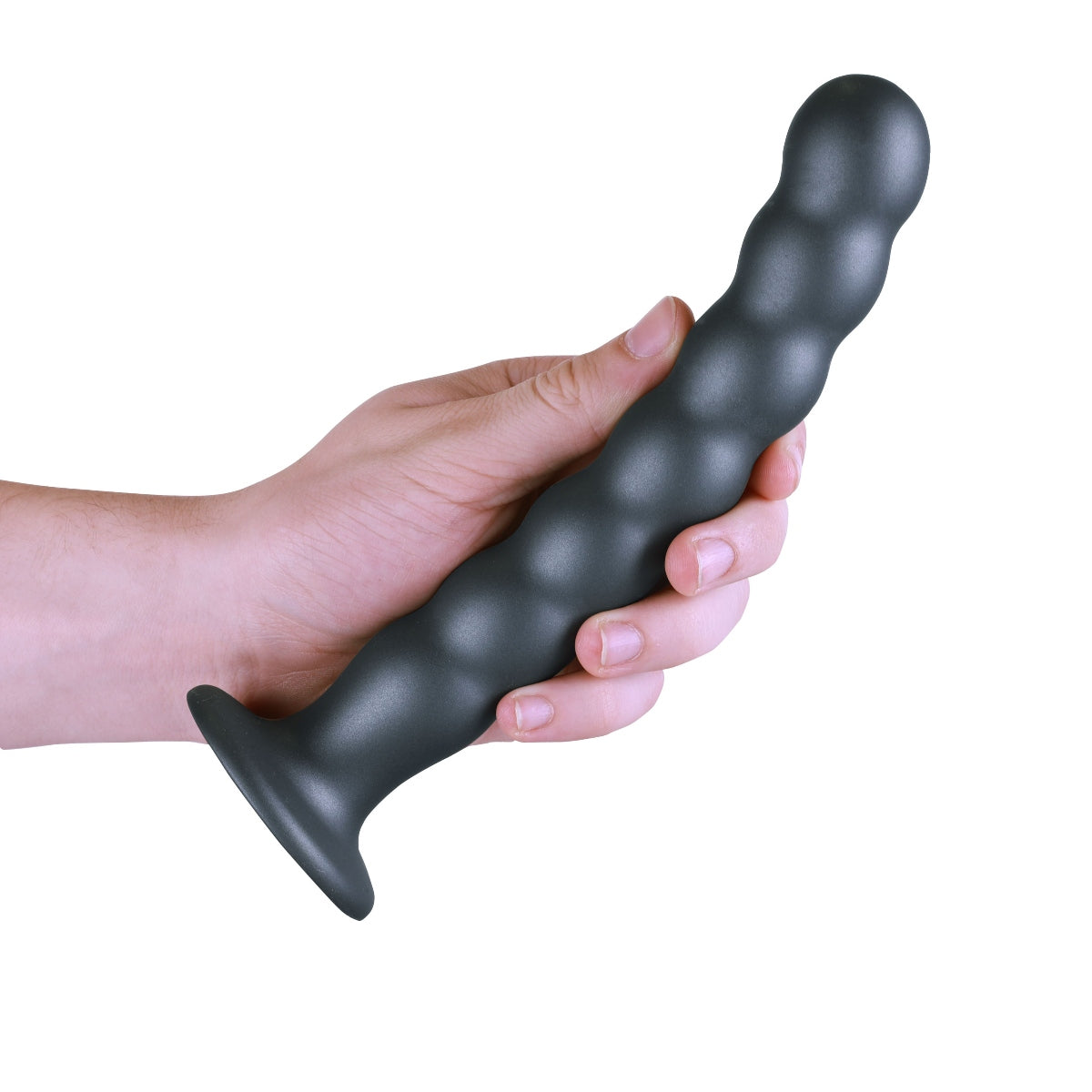 Suction Base Dildos Ouch | Beaded Silicone G-Spot Dildo - 8 Inch Black    | Awaken My Sexuality