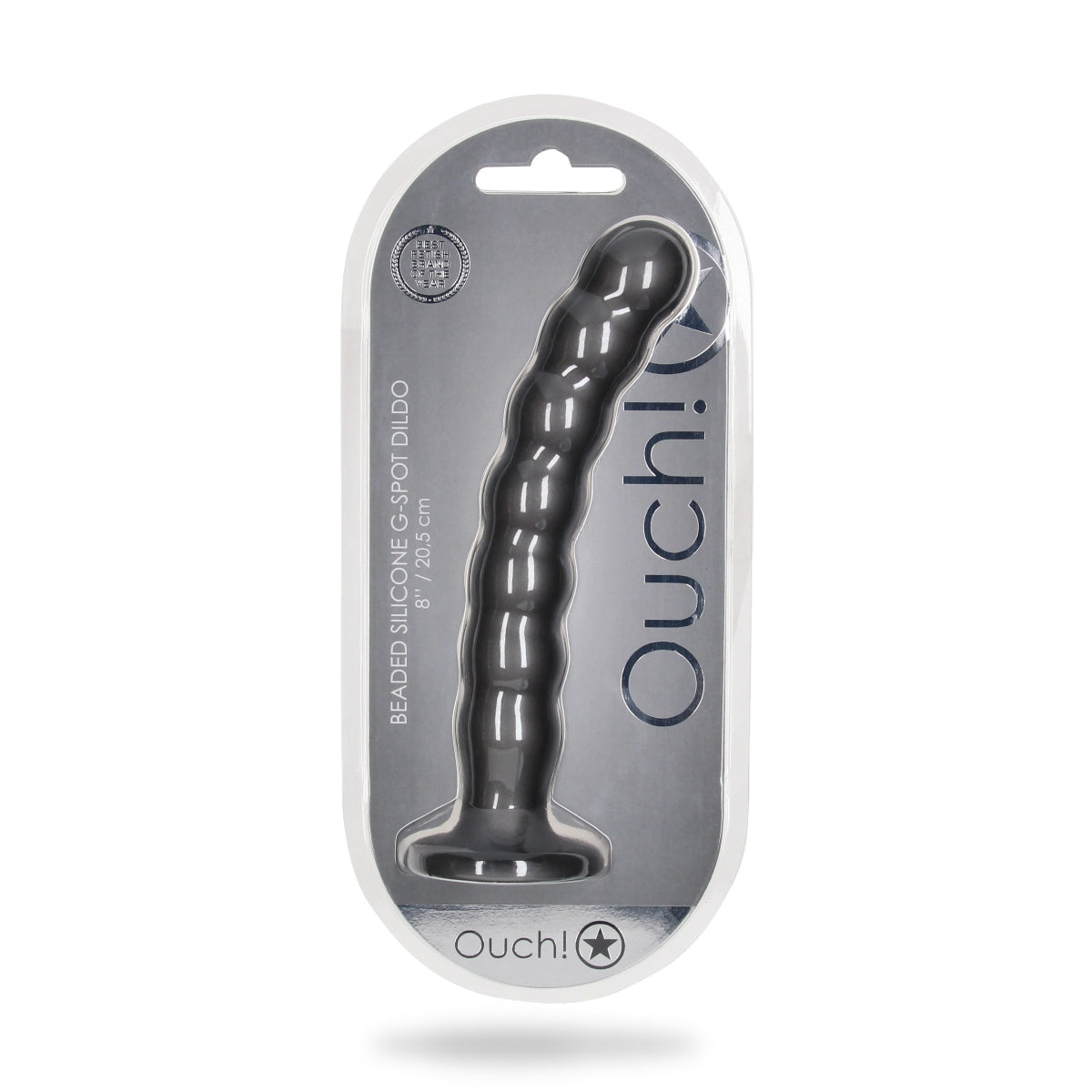 Ouch | Beaded Silicone G-Spot Dildo - 8 Inch Black