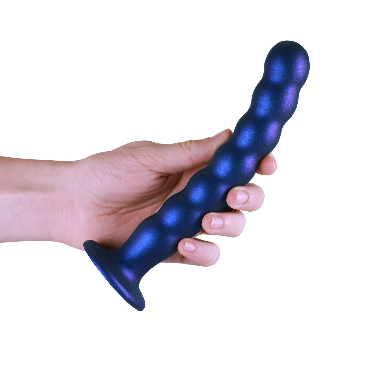 Suction Base Dildos Ouch | Beaded Silicone G-Spot Dildo - 8 Inch Blue    | Awaken My Sexuality