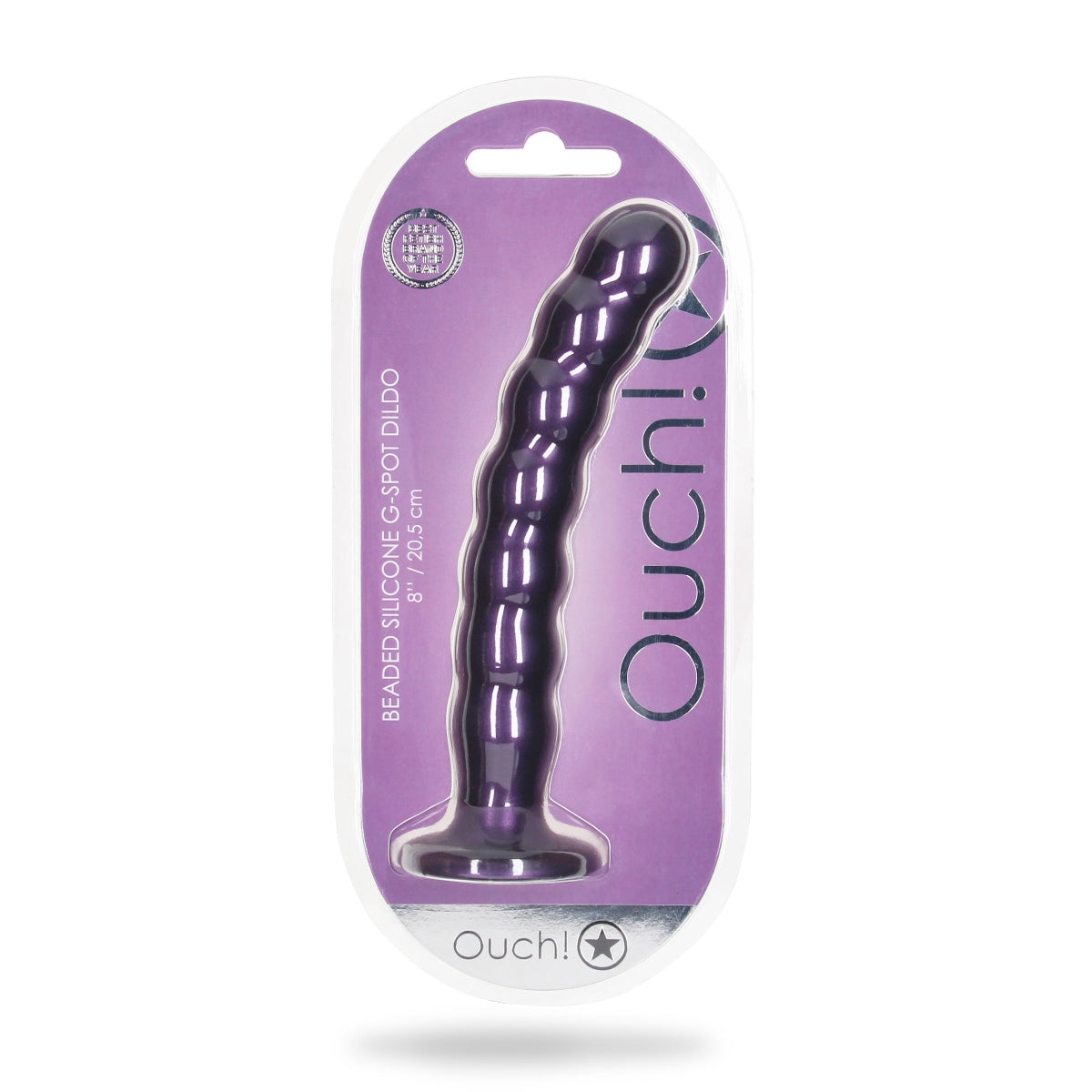 Ouch | Beaded Silicone G-Spot Dildo - 8 Inch Purple