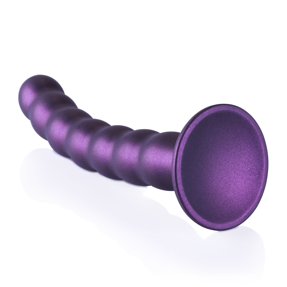 Suction Base Dildos Ouch | Beaded Silicone G-Spot Dildo - 8 Inch Purple    | Awaken My Sexuality