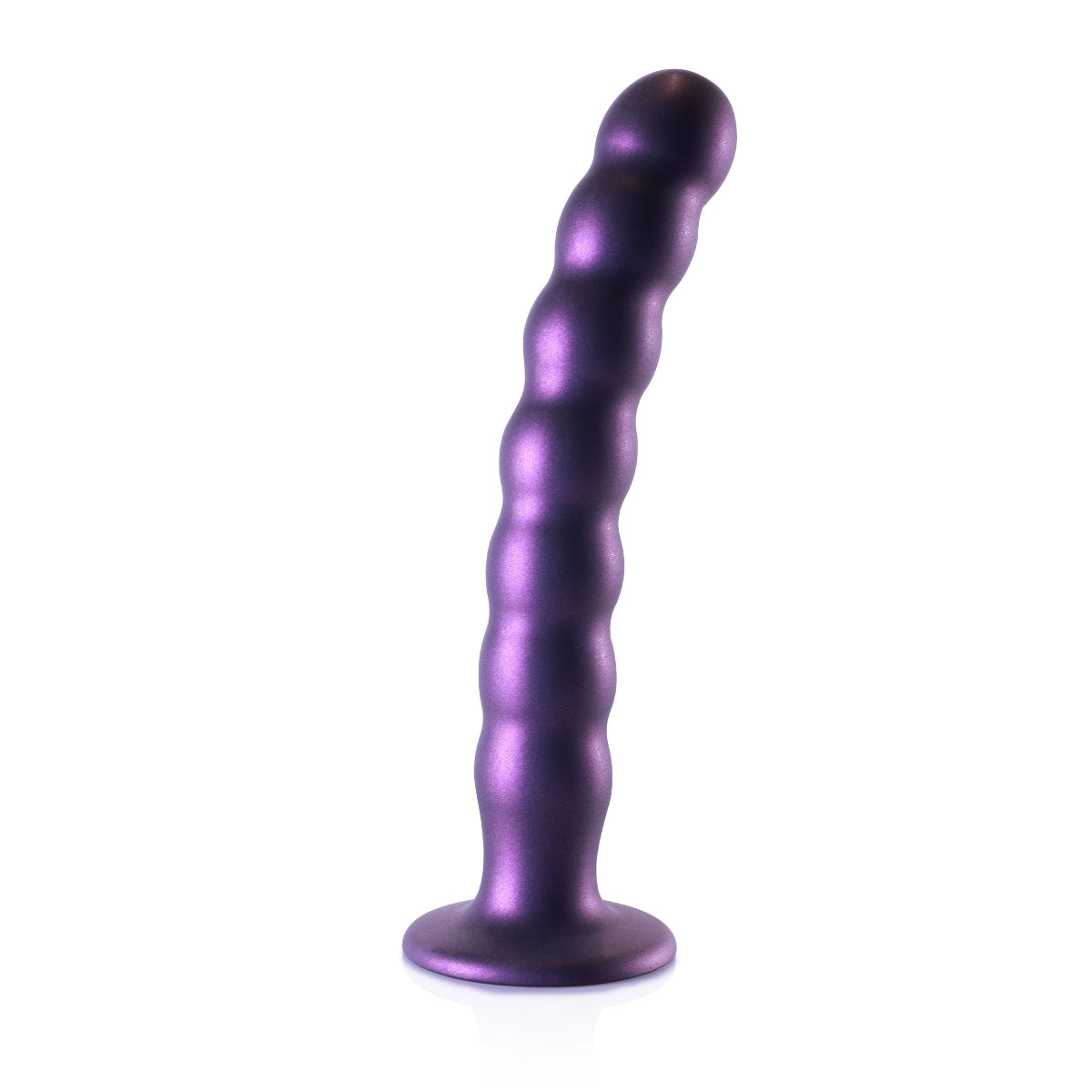 Suction Base Dildos Ouch | Beaded Silicone G-Spot Dildo - 8 Inch Purple    | Awaken My Sexuality