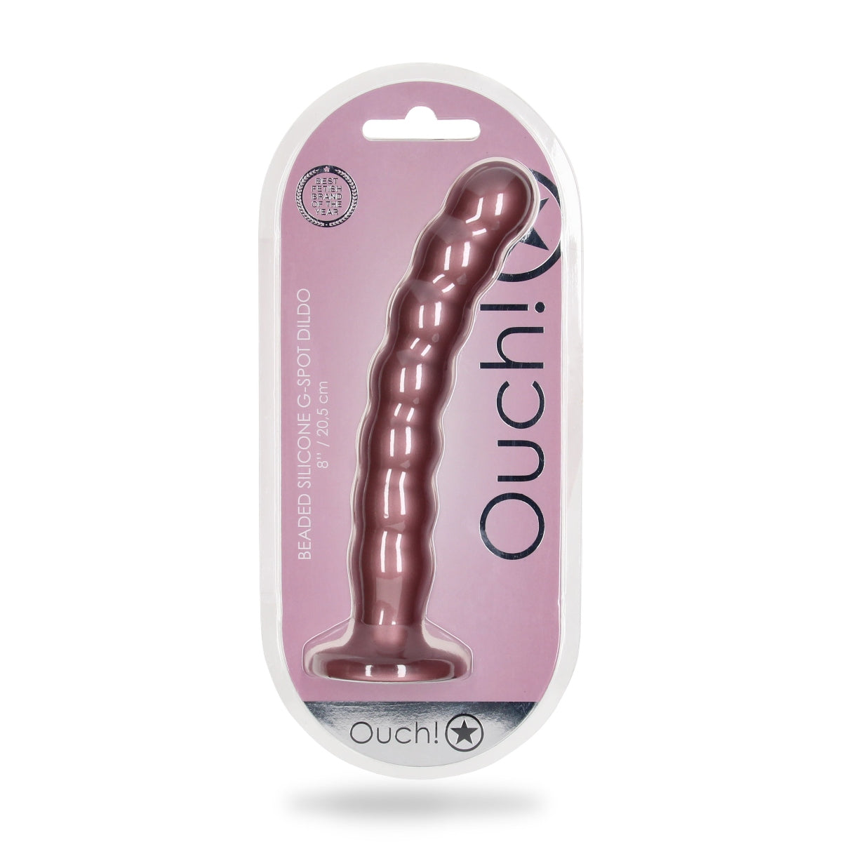 Ouch | Beaded Silicone G-Spot Dildo - Pink 8 Inches