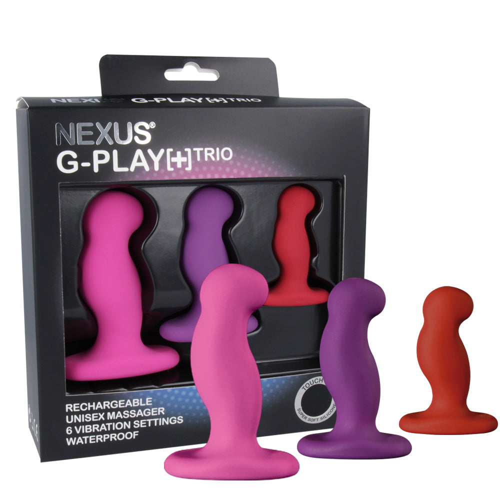 Vibrating Butt Plugs Nexus | G PLAY [+] TRIO Vibrator Pack S/M/L - Pink, Purple & Red    | Awaken My Sexuality