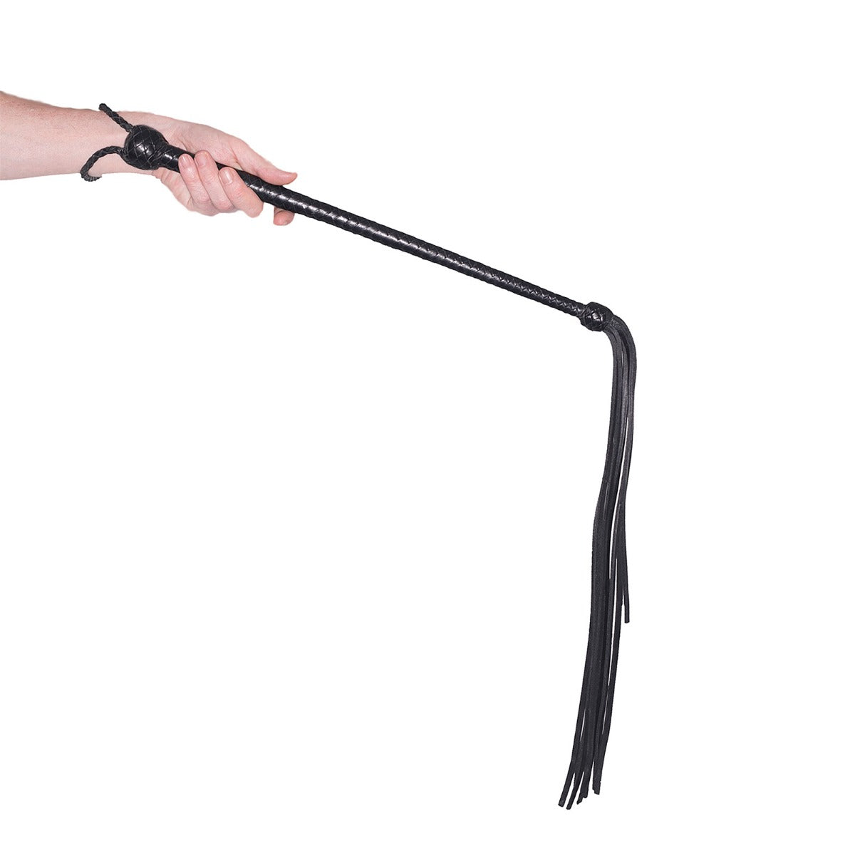 Whips & Paddles Prowler | RED Long Handled Whip - Black    | Awaken My Sexuality