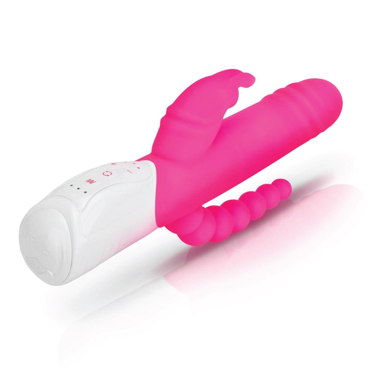 Rabbit Vibrator Rabbit Essentials RR Rechargeable Double Penetration Rabbit | Hot Pink    | Awaken My Sexuality