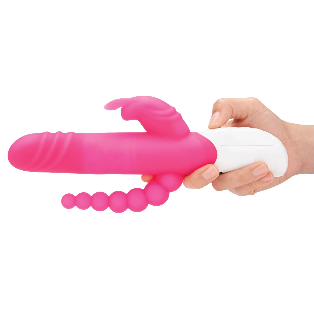 Rabbit Vibrator Rabbit Essentials RR Rechargeable Double Penetration Rabbit | Hot Pink    | Awaken My Sexuality