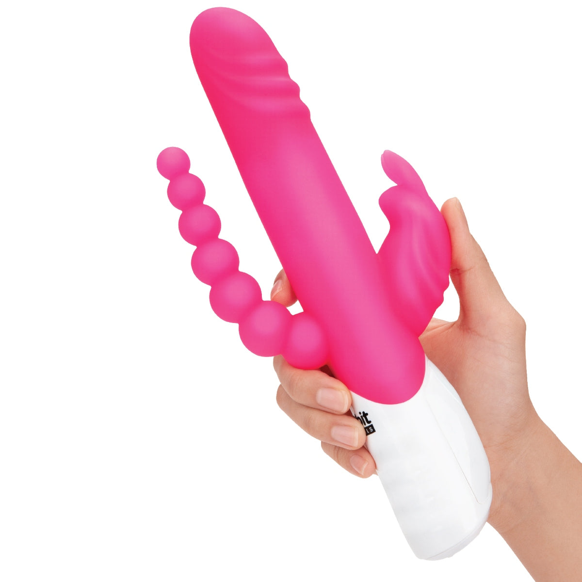 Rabbit Vibrator Rabbit Essentials RR Rechargeable Double Penetration Rabbit | Hot Pink    | Awaken My Sexuality