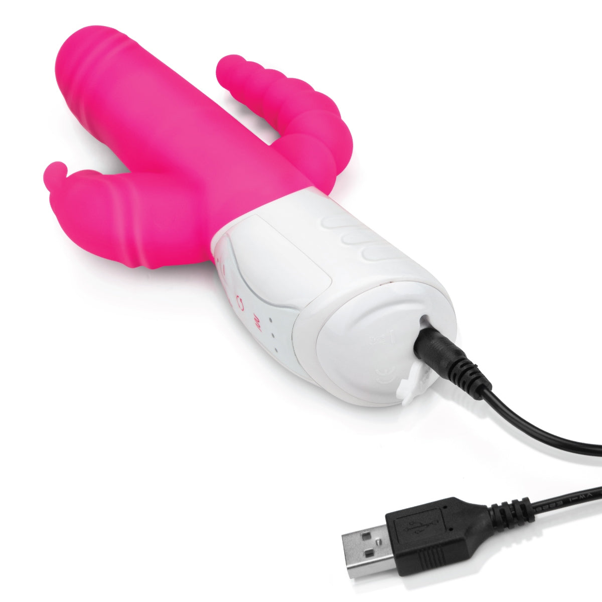 Rabbit Vibrator Rabbit Essentials RR Rechargeable Double Penetration Rabbit | Hot Pink    | Awaken My Sexuality