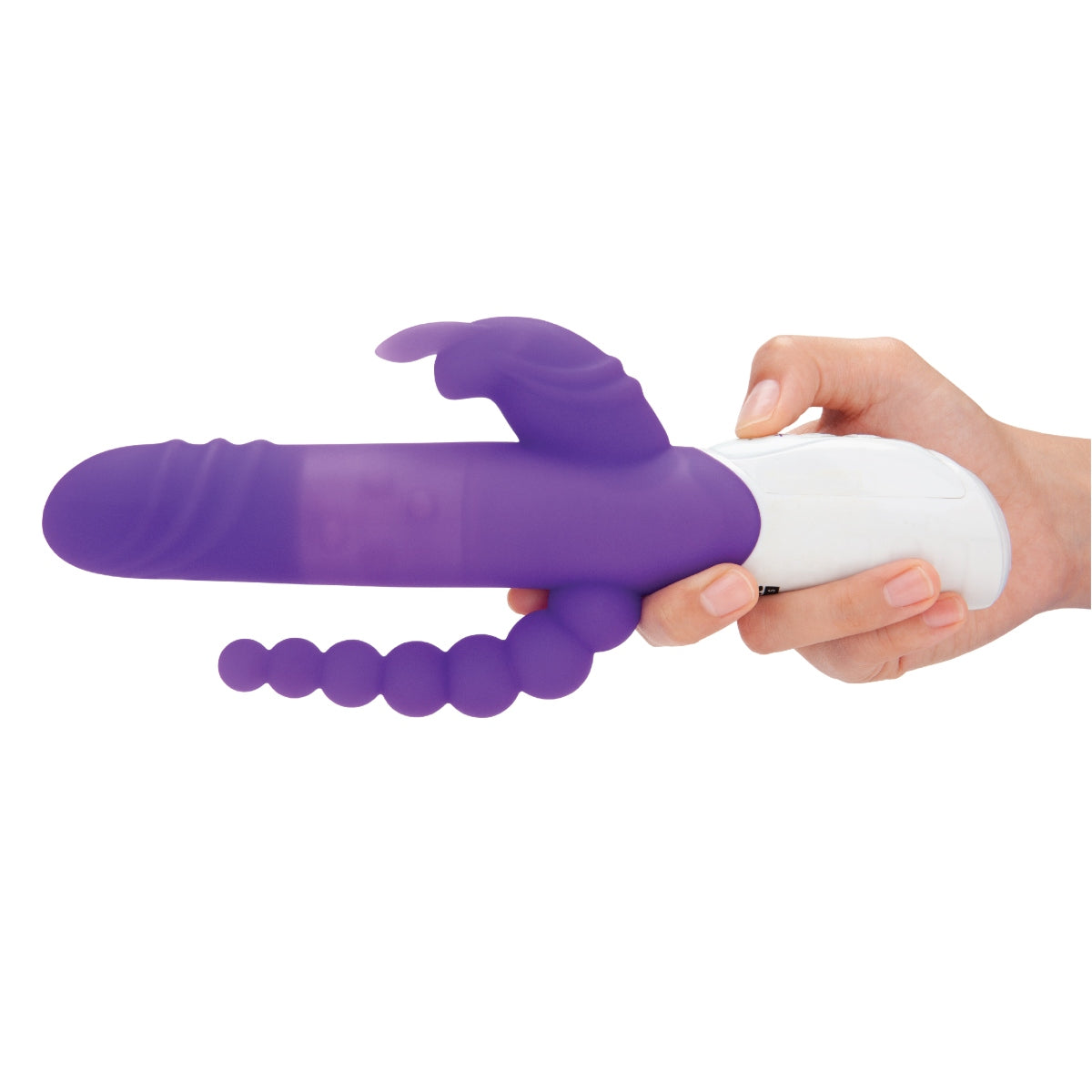 Rabbit Vibrator Rabbit Essentials RR Rechargeable Double Penetration Rabbit |Purple    | Awaken My Sexuality