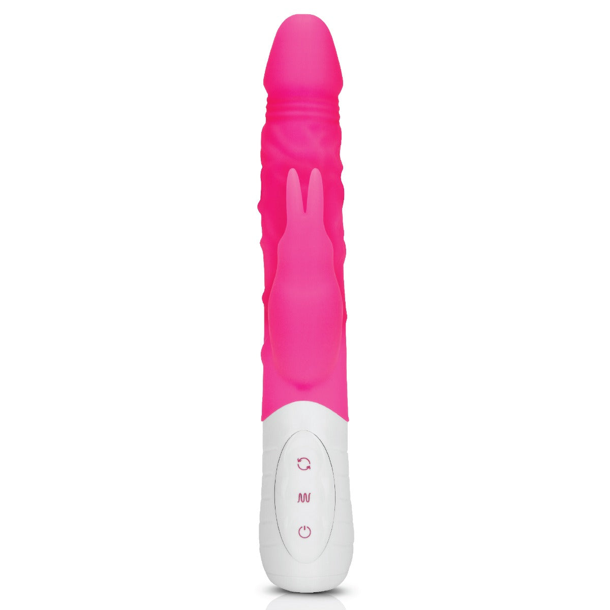 Rabbit Vibrator Rabbit Essentials RR Rechargeable Slim Double Penetration Rabbit Vibrator | Hot Pink    | Awaken My Sexuality