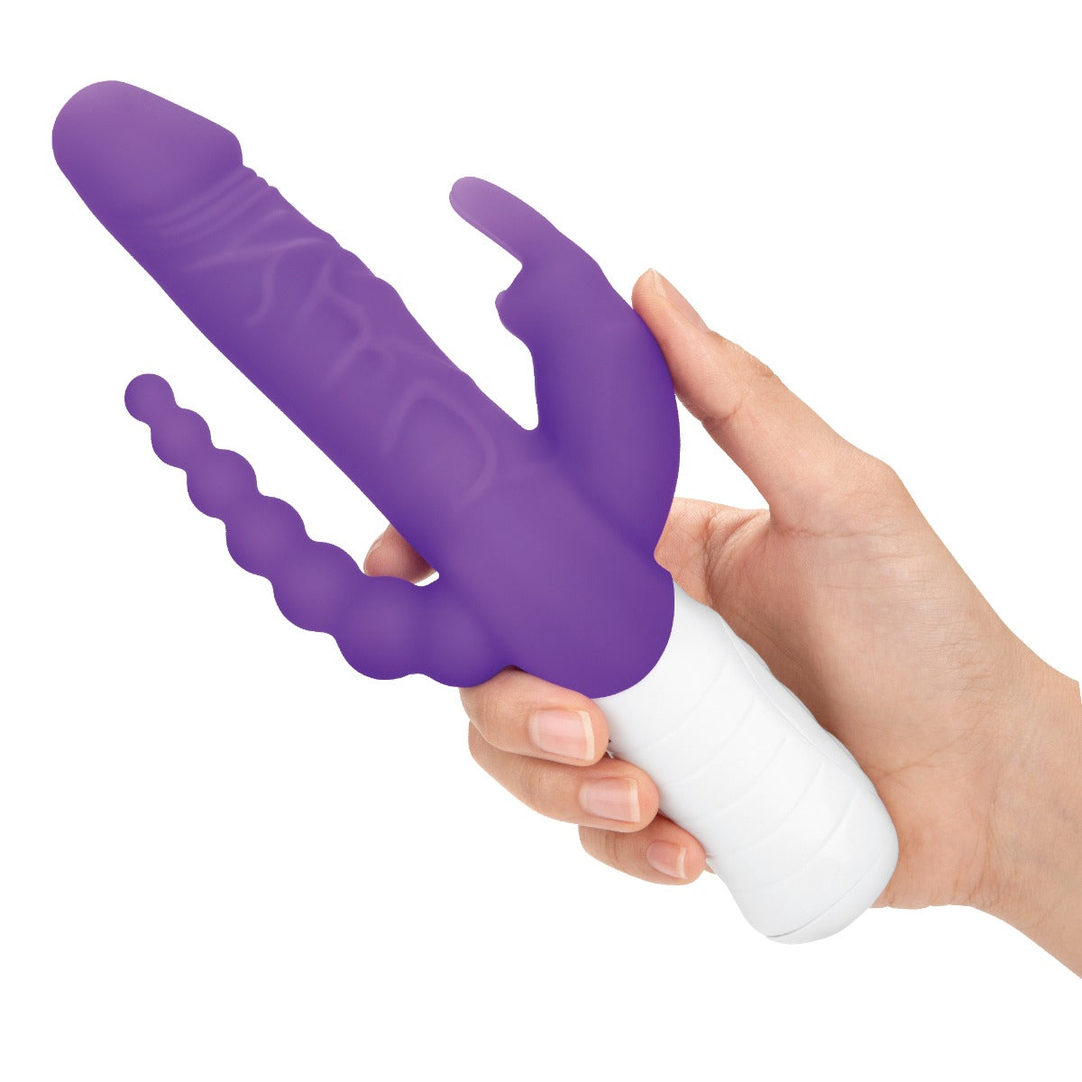 Rabbit Vibrator Rabbit Essentials RR Rechargeable Slim Double Penetration Rabbit Vibrator | Purple    | Awaken My Sexuality