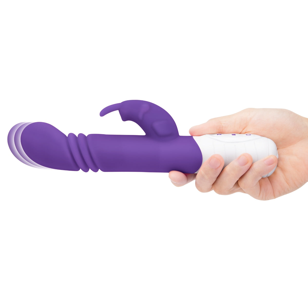 Rabbit Essentials | Rechargeable Slim Shaft thrusting G Spot Rabbit Vibrator - Purple