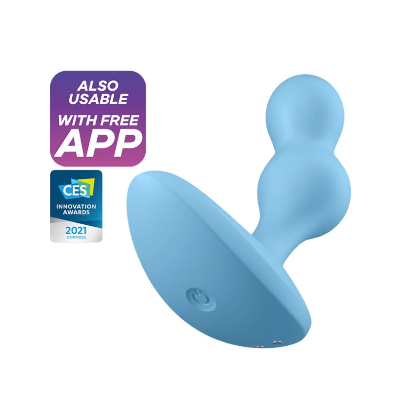 Vibrating Butt Plugs Satisfyer | Deep Diver Connect App Vibrating Plug - Blue    | Awaken My Sexuality