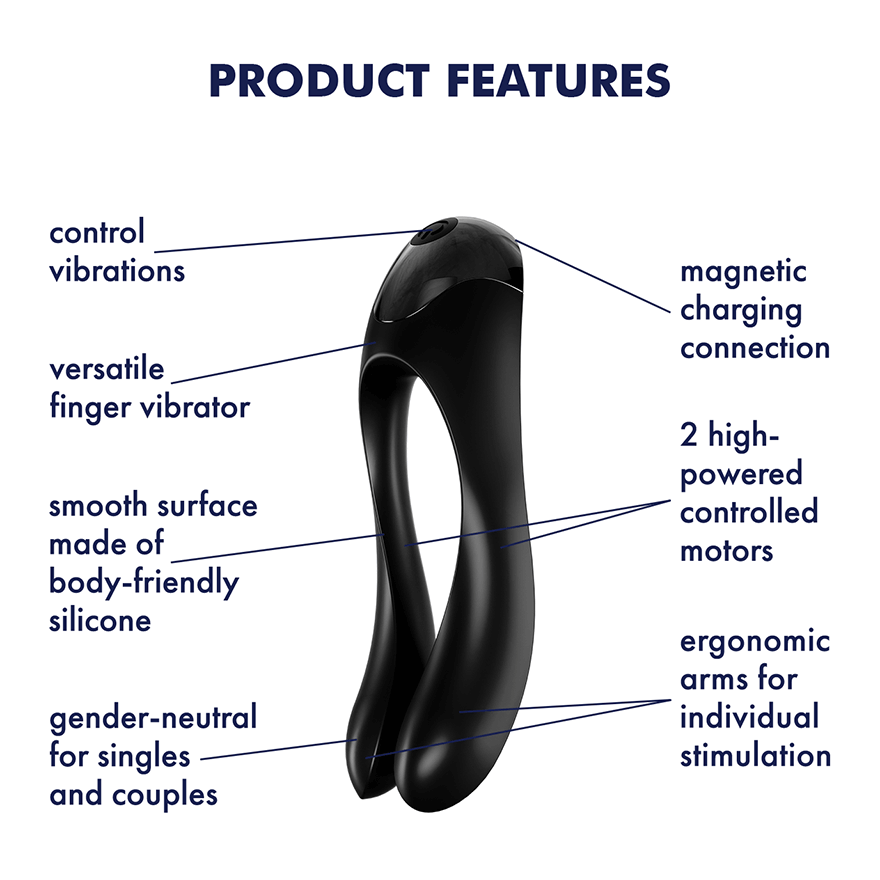  Satisfyer Candy Cane Finger Vibrator Black    | Awaken My Sexuality