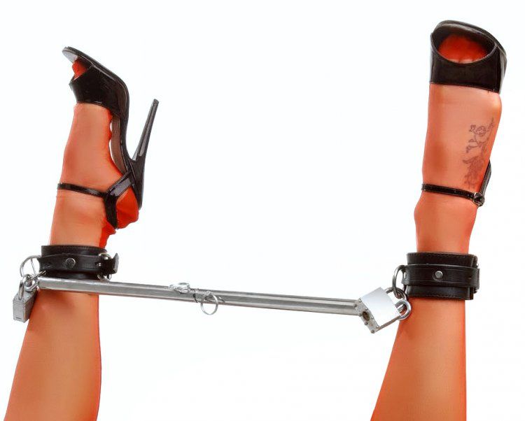 Bondage & Restraints Master Series | Adjustable Steel Spreader Bar - Silver    | Awaken My Sexuality