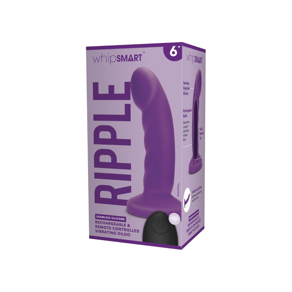 Suction Base Dildos Whipsmart 6 Inch Curved Ripple Remote Control Dildo | Purple    | Awaken My Sexuality